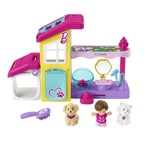Fisher-Price Little People Barbie Play and Care Pet Spa Musical Toddler Playset, 4 Pieces