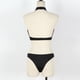 thumbnail image 4 of Gibobby Conjunto de dos piezas Lencería Tanga Y Bralette Lencería sexy para mujer Conjunto de lencería con cuello halter Conjunto de sujetador y panty(Negro, M), 4 of 5
