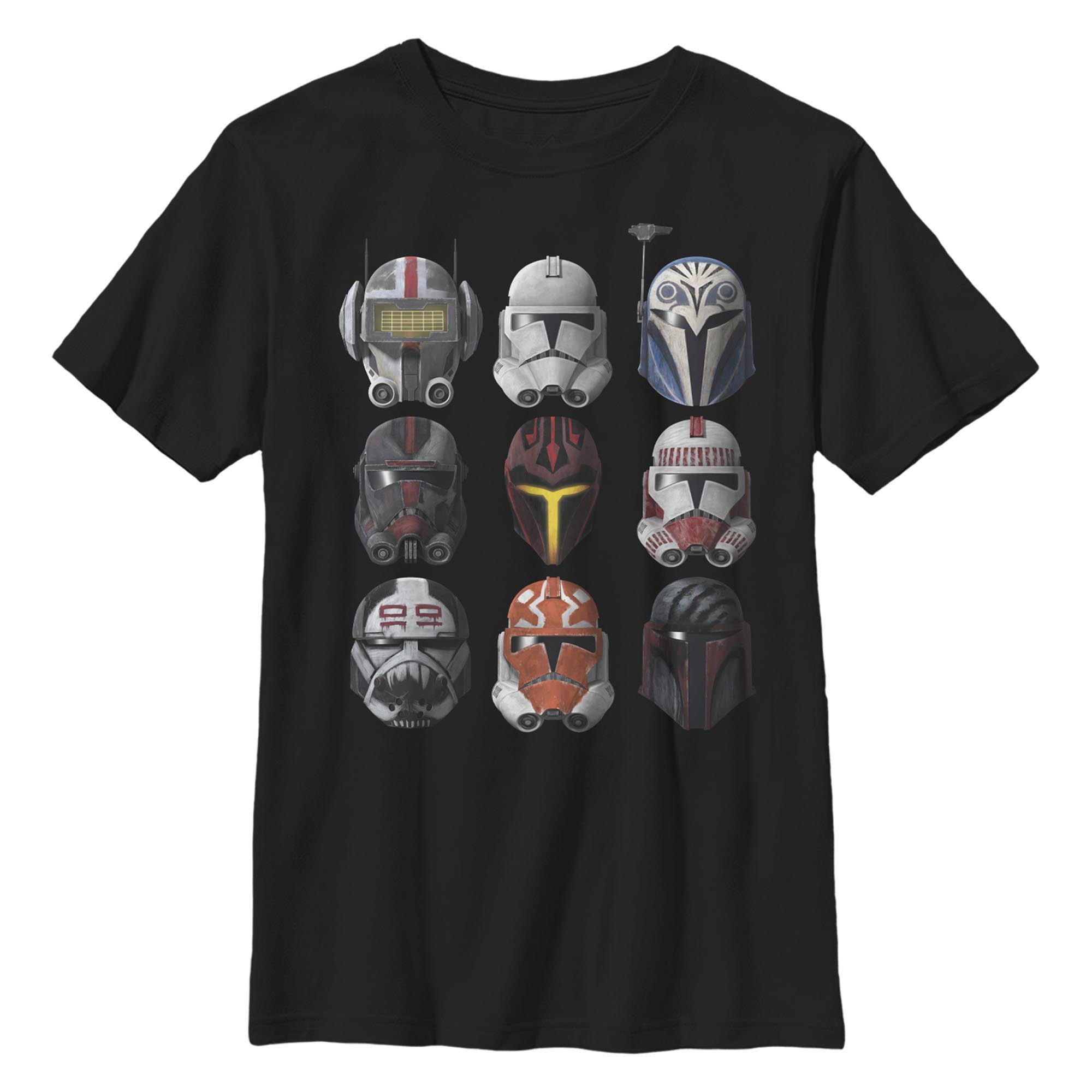 Boys' Husky Star Wars: The Clone Wars Helmet Choice Graphic Tee Black Large