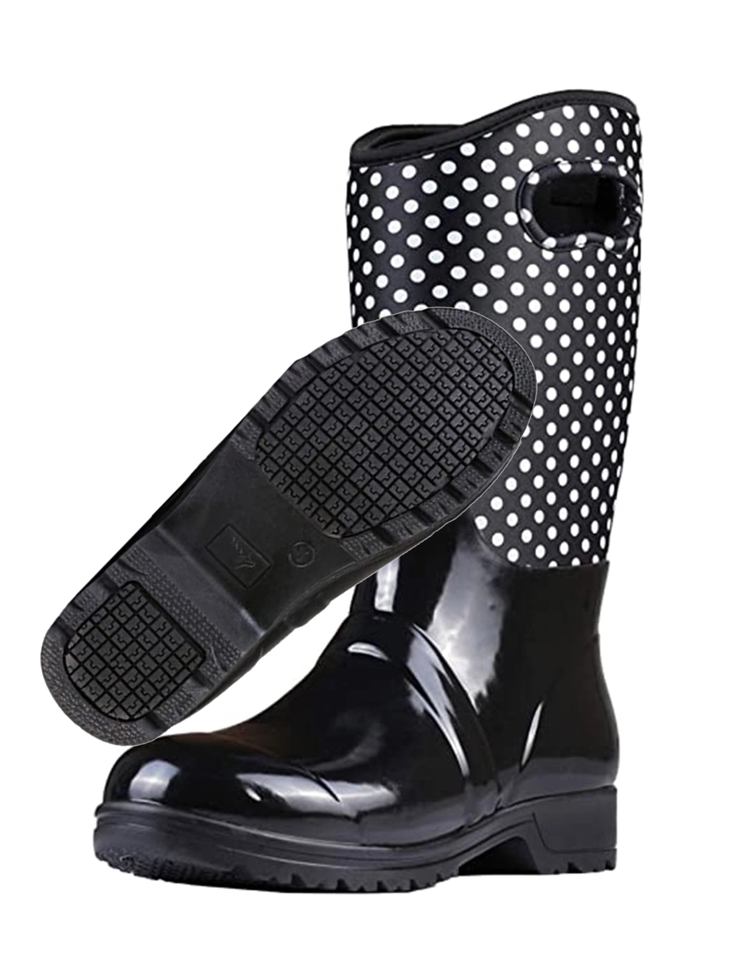 Neoprene Rubber Waterproof Rain Boots for Women Mid-Calf Slip Resistant ...
