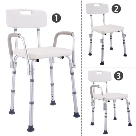 Costway 6 Height Adjustable Medical Shower Chair Stool ...