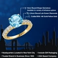 thumbnail image 2 of Gem Stone King 14K Yellow Gold Swiss Blue Topaz and Lab Grown Diamond Engagement Ring for Women | 3.65 Cttw | Round 9MM | Gemstone November Birthstone | Size 6, 2 of 6