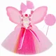 thumbnail image 3 of Disfraz de hada rosa para niñas, vestido de tutú con purpurina para fiesta de cumpleaños con alas de mariposa, vestido de princesa de hadas con flores de tul para niños, 3 of 5