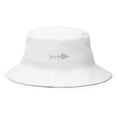 thumbnail image 3 of Clishirt Adult Unisex Embroidered White Fish Cotton White Bucket Hat, 3 of 4