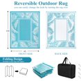 thumbnail image 2 of Outdoor Rug ;x; Reversible Boho Plastic Straw Patio Deck Camping Rugs Indoor Outdoor Portable RV Mat Carpet for Outside Porch Balcony Backyard Beach Pool, 2 of 9