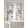 thumbnail image 3 of Grey Retro Art Curtains 54 Inch Length, Sheer Curtains for Bedroom Living Room Window Spoon Fork Vintage Farmhouse Wooden Rod Pocket Voile Drapes Kitchen Curtains Small Half Window 42"x54" 2 Panels, 3 of 6
