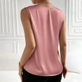thumbnail image 6 of Pxiakgy tank top for women womens tank tops Women's Summer Solid Color Ding Satin V Neck Sleeveless Bottom Tank Top Pink + L, 6 of 7