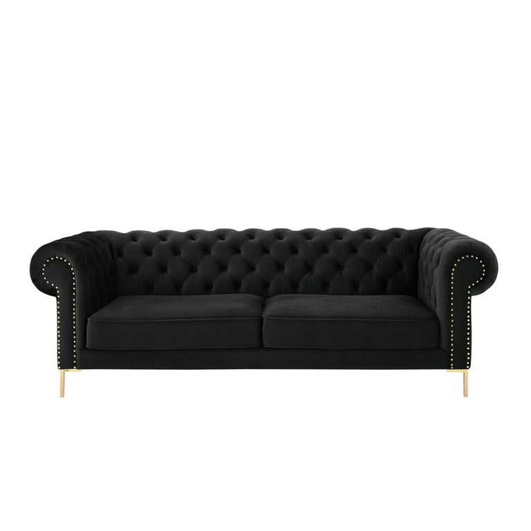 Furniture of America - Theodora Sofa and Loveseat Set in Black -  SM7505-SF-LV