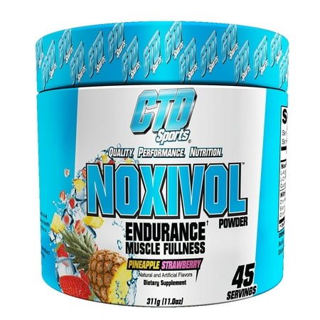 CTD Sports Noxivol Powder- Pineapple Strawberry Flavor - Nitric Oxide Booster for Strength and Stamina - 45 Servings