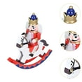 thumbnail image 6 of Nutcracker Figurine Decoration Wooden Rocking Horse Design for Christmas Holiday Indoor Home Office Centerpiece, 6 of 9
