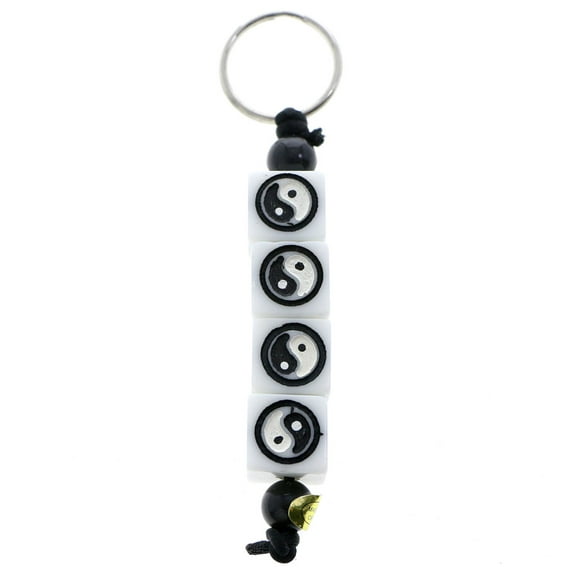 Mi Amore Yin-Yang Split-Ring-Keychain Black/White