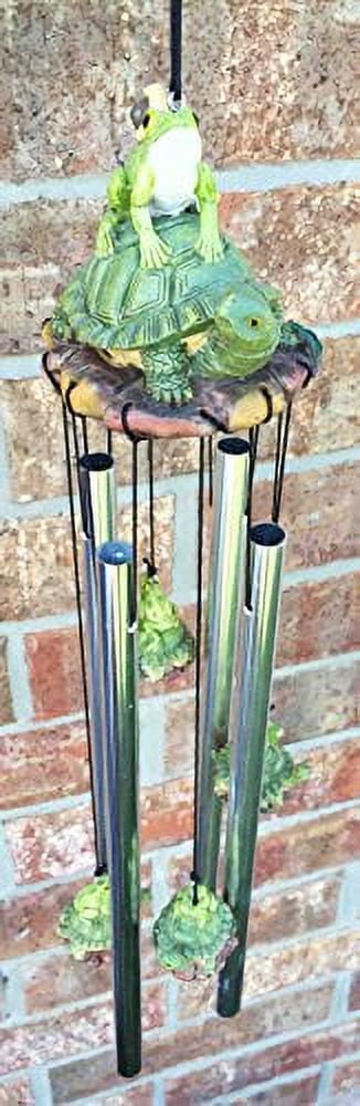 Pond Green Frog And Turtle Best Friends Resonant Relaxing Wind Chime Patio