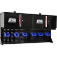 thumbnail image 6 of MIDOQIN Metal Garage Wall Cabinet, Wall Mounted Steel Storage Cabinet with 2 Doors, Pegboard, Hooks, Basket, and Storage Shelf, Black and Red, 6 of 7