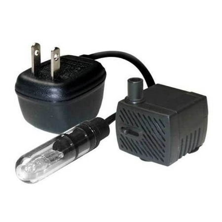 FountainPro WT55L 55GPH 120V Submersible Pump with 5W Tube Light, Reliable and quiet submersible pump; Adjustable flow control By Fountain Pro