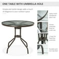 thumbnail image 5 of 6 Piece Patio Garden Table Set, Umbrella Table, Set of 4 Black Folding Chairs with Patio Umbrella, Textilene Fabric and Metal Frame for All Weather, 5 of 7