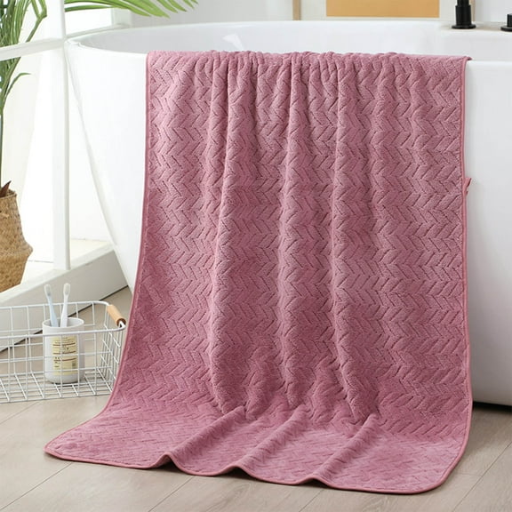 Fwttom Velvet Bath Towel Towel For Adult Daily Use At Home Absorbent Dry Hair Towel That Does Not Hair Beach Towel Strip Patterned Bath Towel, Camping Essentials and Beach Essentials