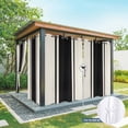 thumbnail image 4 of 2 Panels Outdoor Curtains for Patio Waterproof 54"x95" Black Vintage Weatherproof Privacy Outsides Curtains, Geometric Stripes Simple Lines Grommet Thermal Drapes for Cabana Porch Pergola, 4 of 8