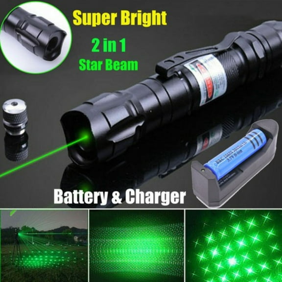 CAMOTUSE Assassin Green Laser Pointer Pen 9900 Miles Visible Beam with Battery for Stargazing Presentations