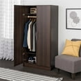 thumbnail image 2 of Pemberly Row Contemporary 32" Wardrobe Armoire in Espresso, 2 of 10