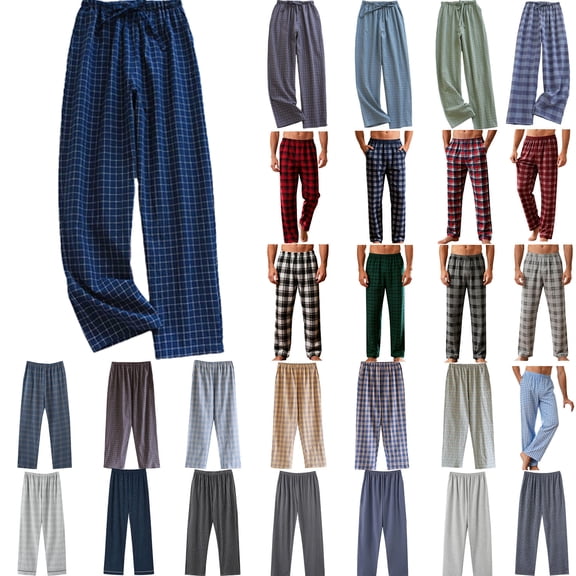 Xuniizn Mens Pajama Pants, Stretchy Solid Color Loose Loungewear Pajamas Bottoms, Lightweight Straight Soft Comfy Sleepwear Pants