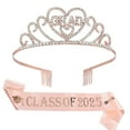 thumbnail image 1 of Aocisk Elegant Graduation Stole Shawl with Sparkling Rhinestones and Satin Finish for Academic Keepsake Accessory Pink One Size, 1 of 3