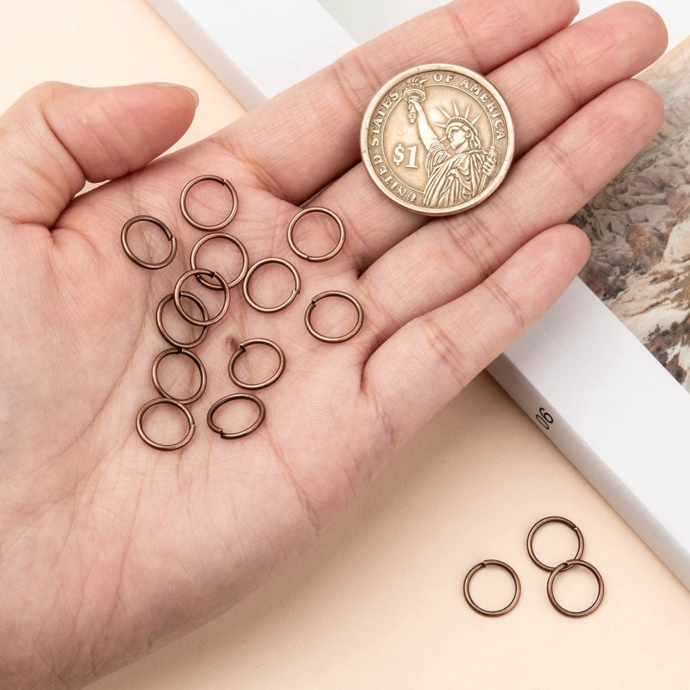 Open Jump Rings Brass Jump Rings Cadmium Free Lead Free Red Copper 10x1mm 18 Gauge Inner Diameter: 8mm 2600pcs/500g