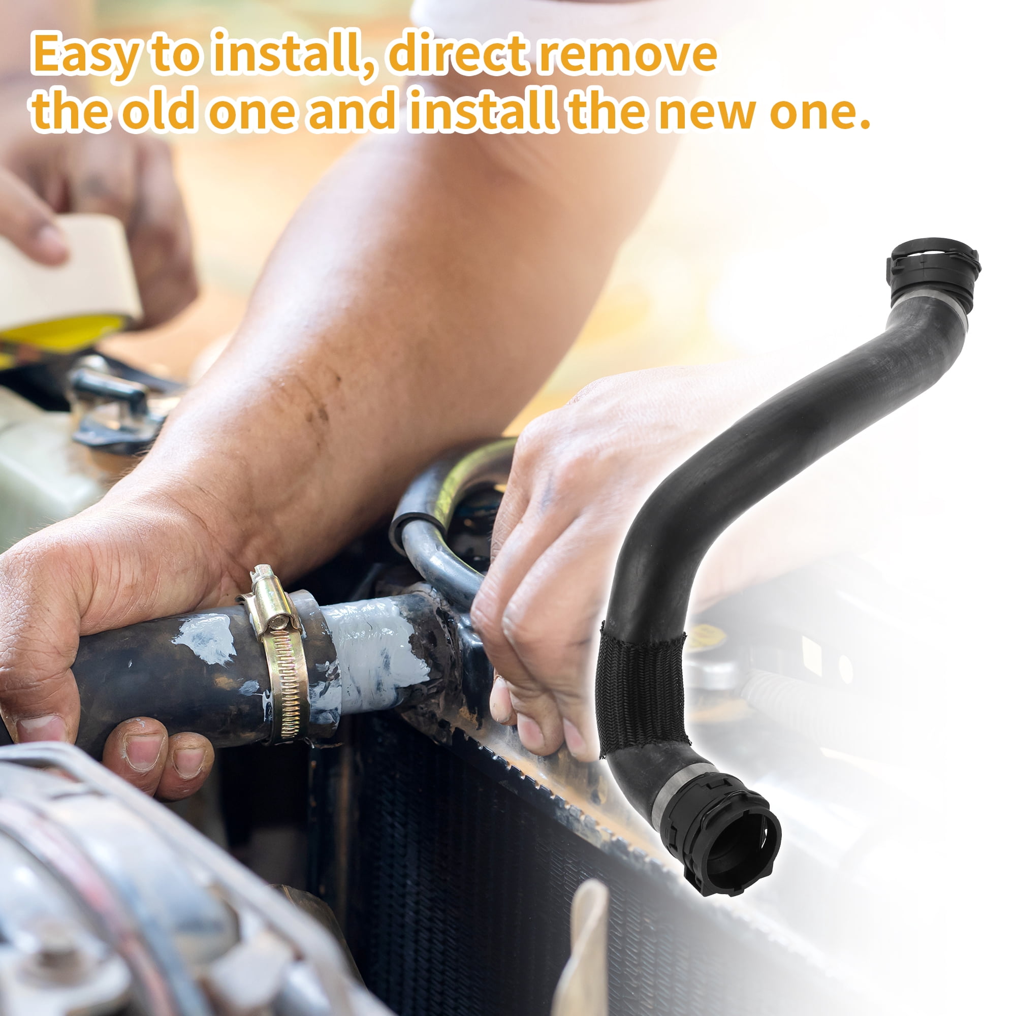 Unique Bargains Lower Radiator Coolant Hose For BMW 530i XDrive 2017-2020 Rubber Black