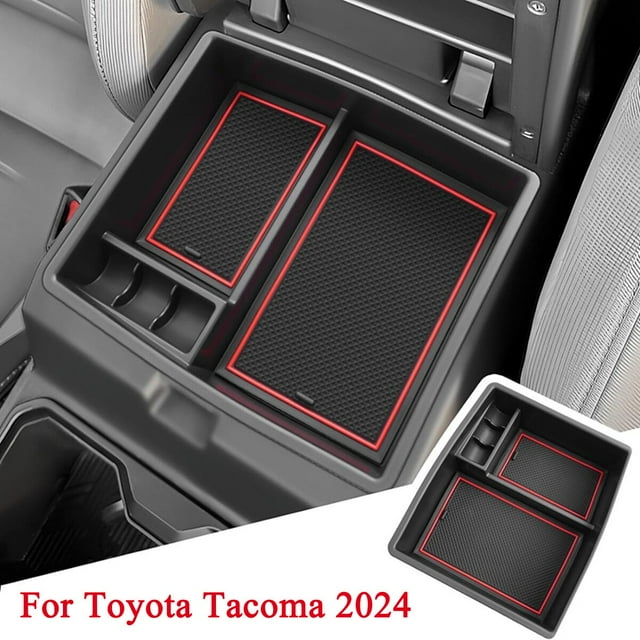 ALLTIMES Car Center Console Organizer for Toyota Tacoma 2024, ABS Armrest Storage Box Interior Insert Storage