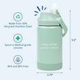 thumbnail image 3 of Re-Play Kids Water Bottle - 12 oz Insulated Stainless Steel Tumbler with Flip-Straw - Spill and Leak-Proof - Dishwasher, Freezer Safe - Sage, 3 of 11