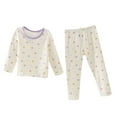 thumbnail image 2 of QSXADF Fall 2 Piece Base Layer Set for Girls Boys Graphic Long Sleeve Loose Color Floral Casual Thermal Underwears 2 Piece Set Children Clothing Set, 2 of 6