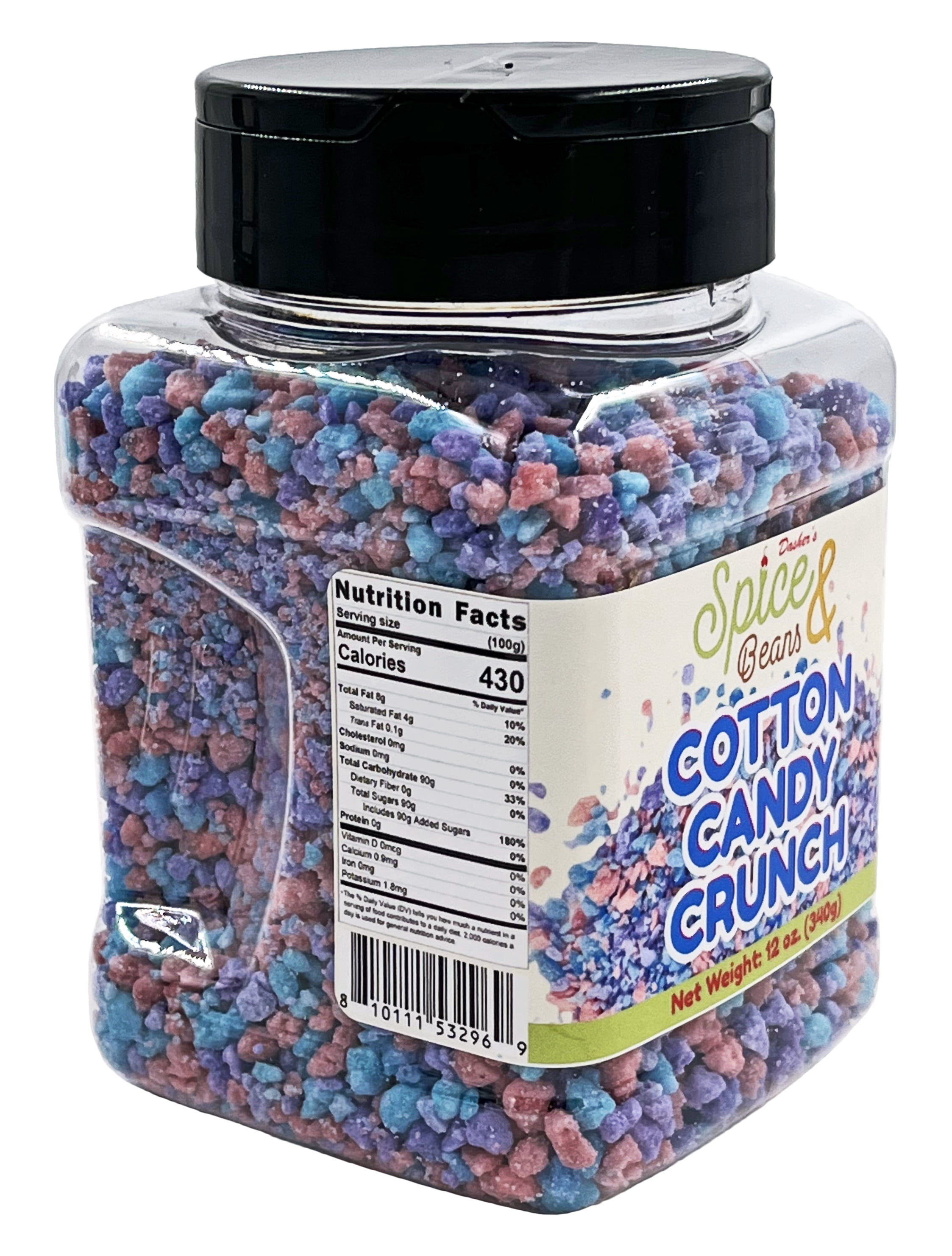 Cotton Candy Crunch Ice Cream Topping & Cake Decoration 12oz , by Dasher's Spice & Beans