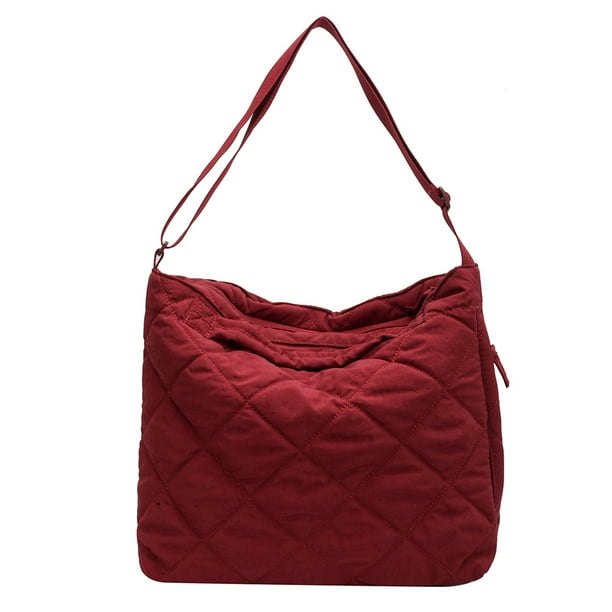 Bolso bandolera acolchado de gran capacidad para mujer, bolso de mano Vintage para mujer