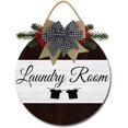 thumbnail image 1 of Eveokoki 12" Laundry Room Sign Rustic Wooden Plaque Wreaths for Wall Door, Funny Decor Vintage Hanging Sign for Laundry Room Wash House Farmhouse, 1 of 5