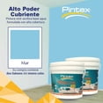 thumbnail image 2 of PINTEX Kit Pinta-me 2 Galones Pintura Vinil-Acrílica 3.8 L c/u | Incluye Brocha, Rodillo, Felpas, Masking Tape y Plastiprotector | Acabado Mate | Interiores y Exteriores | Mar, 2 of 5