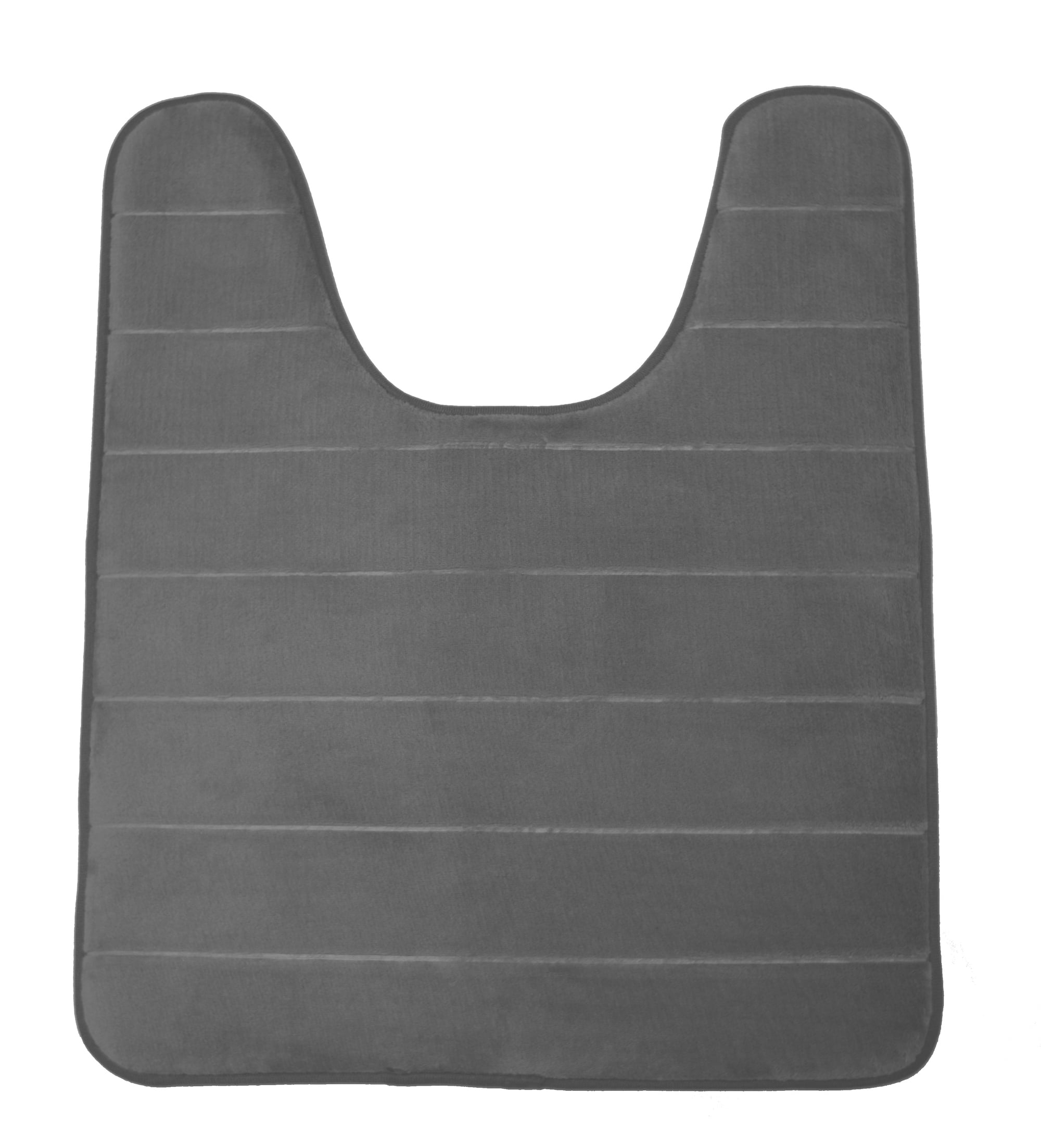 Grey Memory Foam Toilet Bathroom Mat, Soft and Comfortable UShaped