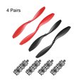 thumbnail image 2 of Hélices RC 1245 12x4.5 Pulgadas CW CCW 2-Pala para Quadcopter Multirotor Negro Rojo 4 Pares con Anillos Adaptadores, 2 of 4