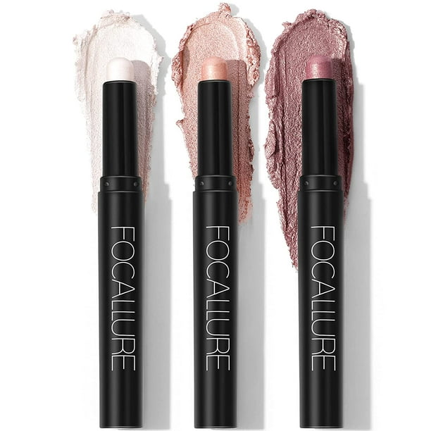 FOCALLURE (3 Pcs) 2 in 1 Eyeshadow and Eyeliner Pen，Waterproof