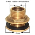 thumbnail image 2 of Joywayus-Conector de tanque de agua de latón sólido, conector de mamparo para tanque con anillo de goma estabilizador, 1 ", macho y No hembra, interior, 2 of 5