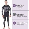 thumbnail image 2 of Rocky Men’s Thermal Underwear Set Insulated Top & Bottom Base Layer For Cold Weather, Glow in the Dark Skeleton Small, 2 of 8