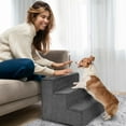 thumbnail image 5 of Precious Tails High Density Foam Sherpa Top Wide 3 Steps for Dog/Cat, 5 of 8