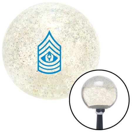 American Shifter Blue Command Sergeant Major Clear Metal Flake Shift Knob with M16 x 1.5 Insert Auto Brody