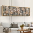 thumbnail image 2 of Large Framed Canvas Print Contemporary Floral Pattern with Neutral Earthy TonesWall Art Decorative Ready to Hang Painting for Living room Bedroom 60x20 inches Natural Frame, 2 of 7