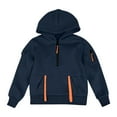 thumbnail image 4 of Cethrio Boys Sweatshirts, Drawstring Pullover Casual Half Zip Hoodies for Boys Dark Blue Size 8, 4 of 6