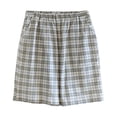 thumbnail image 2 of Mens Casual Shorts Thin Plaid Short Pants with Side Pockets Comfortable Summer Breathable Outdoor Shorts for Men Light Blue XL, 2 of 3