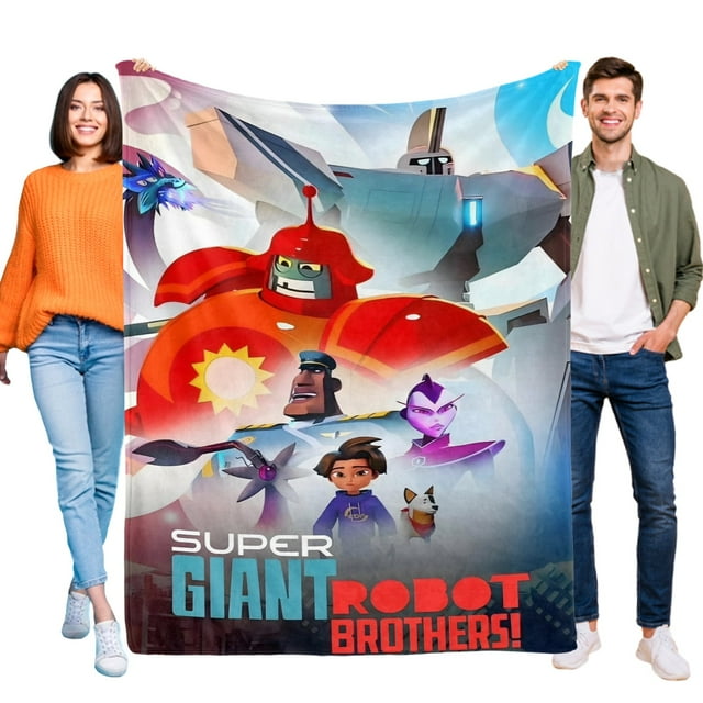 Hermanos de Robot Súper Gigante anti-pilling, suave, ligera, esponjosa y acogedora de lujo para hogar y cocina – Perfecta para niños y adultos,120X80cm