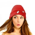 thumbnail image 3 of Dalix Embroidered Christmas Ghost Beanie in Red, 3 of 5