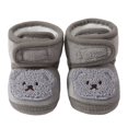 thumbnail image 3 of Povozer Baby Boys Girls Warm Cozy Cotton Winter Booties Fleece First Walker Winter Warm Crib Shoes(Gray,18-24 Months), 3 of 6