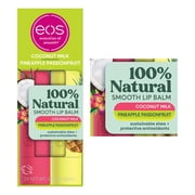 eos 100% Natural Shea Lip Balm, Coconut Milk & Passionfruit, 0.14 oz, 2-Pack Stick Carton