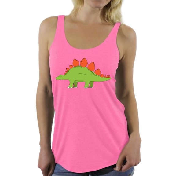 Awkward Styles Stegosaurus Racerback Tank Top for Her Dinosaur Tanks Stegosaurus Racerback Shirts Animal Shirts for Women Stegosaurus Outfit Dinosaur Themed Party Dinosaur Gifts for Women