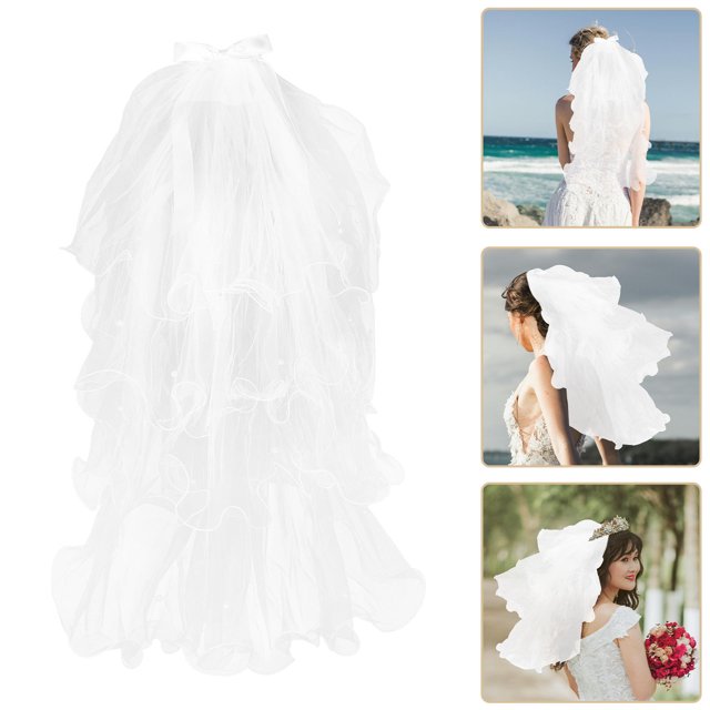 unbranded Velo De Novia Con Estilo Multilayer Y Para Complementar De